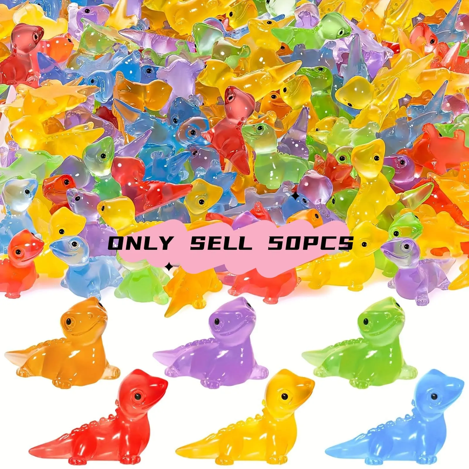 50 Glow-in-the-Dark Mini Resin Lizards - translucent lizard figurines perfect for DIY crafts, available in a variety of vibrant colors. No batteries required. Decorative Sculptures, Resin Animal Sculptures, Resin Figure, Resin Figurine Statue