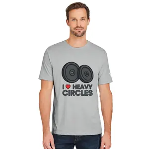 Heavy Circles Funny Gym Athletic Under Armor Crewneck T-Shirt, For Bodybuilding, Weightlifting, Workout, Meme, Humor, For Men