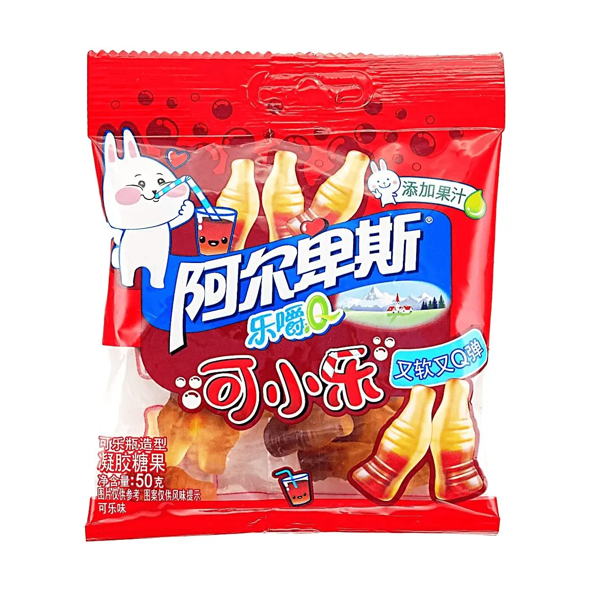 ALPENLIEBE Cola Bottle Gummy Candy 50g - Refreshing Fizzy Flavor, Chewy & Soft Texture ALPENLIEBE Cola Bottle Gummy Candy 50g - Refreshing Fizzy Flavor, Chewy & Soft Texture