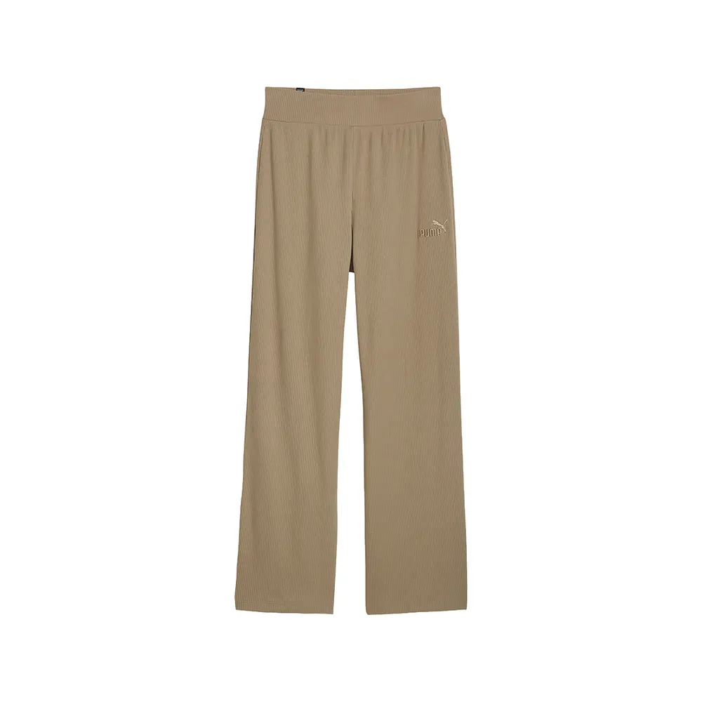 PUMA Womens Elevated Essentials Mid Rise Knit Lounge Pants Casual - Beige