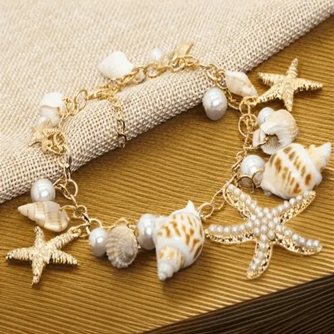 Faux Pearl & Shell Decorated Bracelet, Elegant Jewelry Bracelet, Fashionable Jewelry for Women & Girls, Trendy All-match & Exquisite Jewelry for Birthday Gift