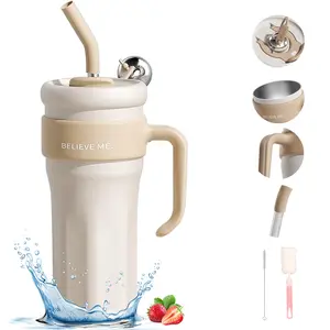 Gthunder 40 oz Tumbler Stainless Steel Vacuum Insulated Thermal Cup with Lid and Straw, Suitable for Water, Iced Tea, or Coffee.