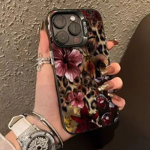 Phone Case - One Leopard Floral Phone Case Compatible with for Apple Iphone 11 Through 17 PRO MAX, Including X, XR, And XS MAX, As Well As 7 And 8 Plus. This Hard Shell Is Shockproof And Features a Vintage Light Luxury Design