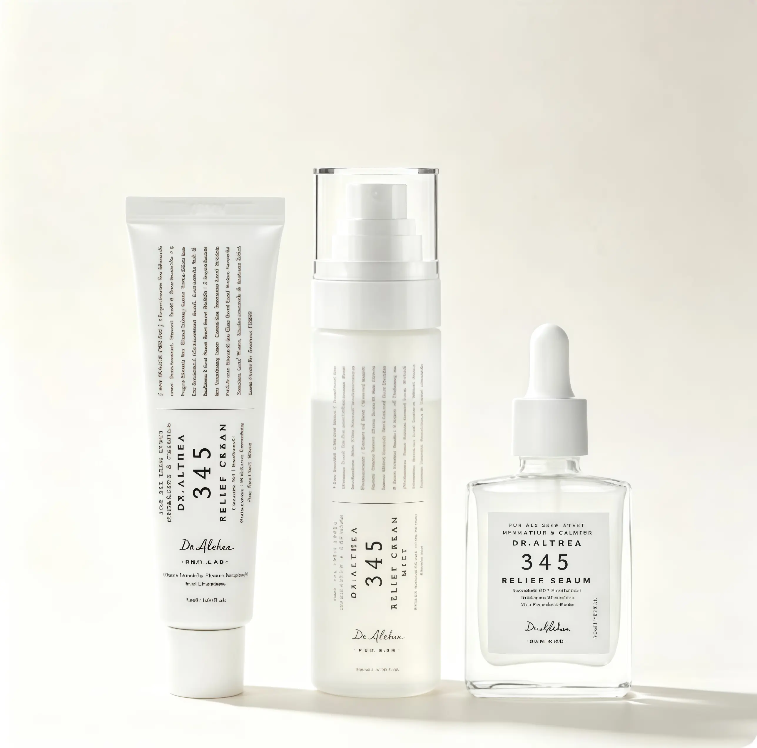 【Dr.Althea】Official 345 Relief Trio Set - Soothing Cream for Deep Hydration and Moisture Balance, Dual-Layer Cream Mist to Lock In Moisture, Relief Serum to Strengthen the Skin Barrier for a Healthy Glow
