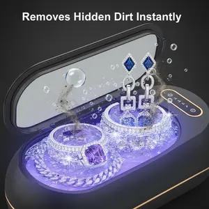 Ultrasonic Jewelry Cleaner,Portable USB Makeup Brush Cleaner，Automatic Makeup Brush Cleaning Tool, Fast & Efficient Deep Cleaning, Portable for Travel & Home Use, 48KHz Ultrasonic Cleaner Machine for Jewelry, Eyeglasses, Rings, Watch Strap, Dentures-Dual