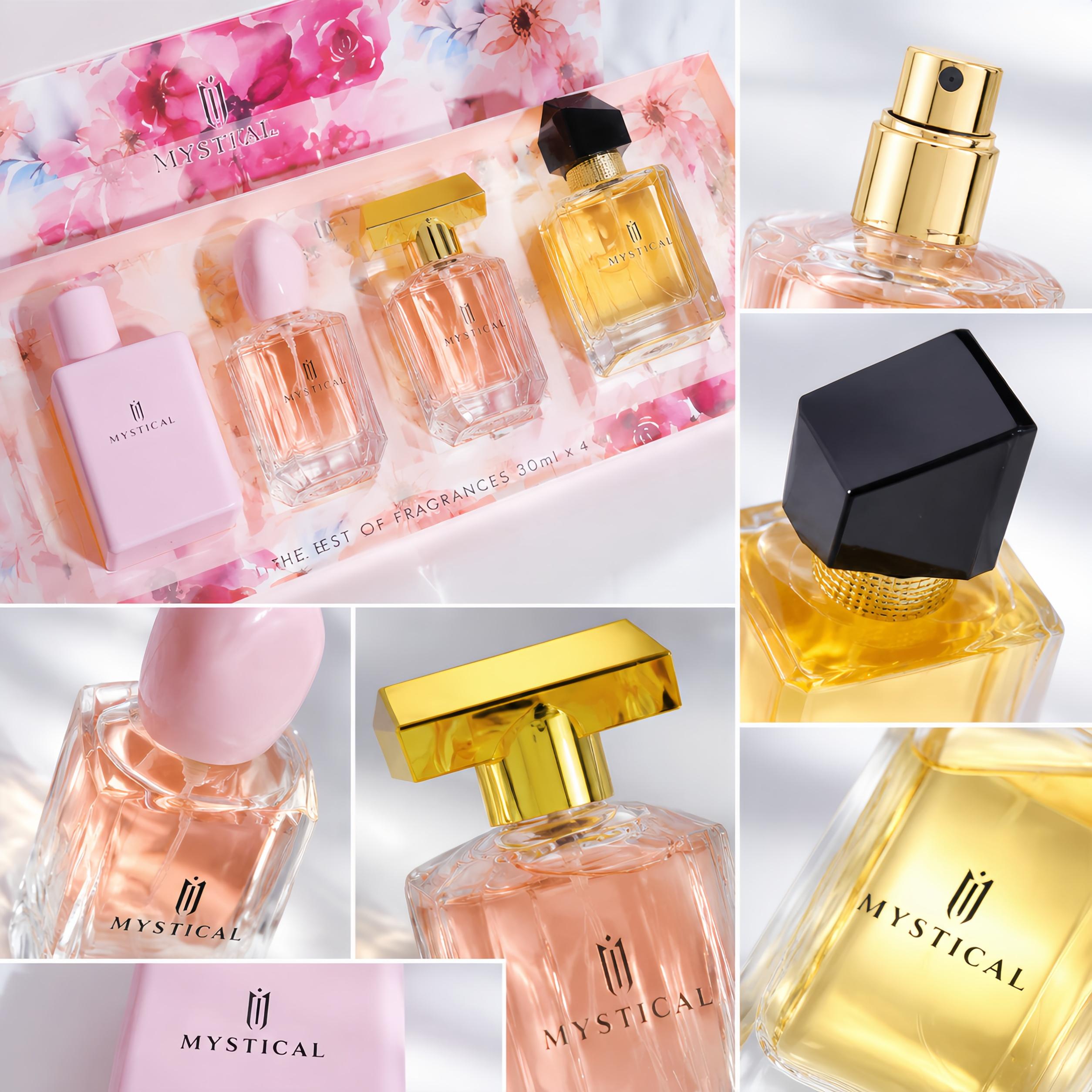 MYSTICAL Women's Perfume Set (30MI*4 )IRomantic Floral & Fruity Notes  I Dating & Parties I ldeal Gift for Birthday& Anniversary I women's perfume|long lasting perfumes|mini perfumes woman |different flavor fragrance ensemble backtoschool
