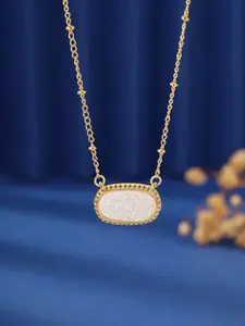 1pc Sale Geometric Oval Crystal Cluster Pendant Necklace for Women, Elegant Collar Chain Necklace for Everyday Wear, Stylish Accessory for Any Occasion, Statement Necklace