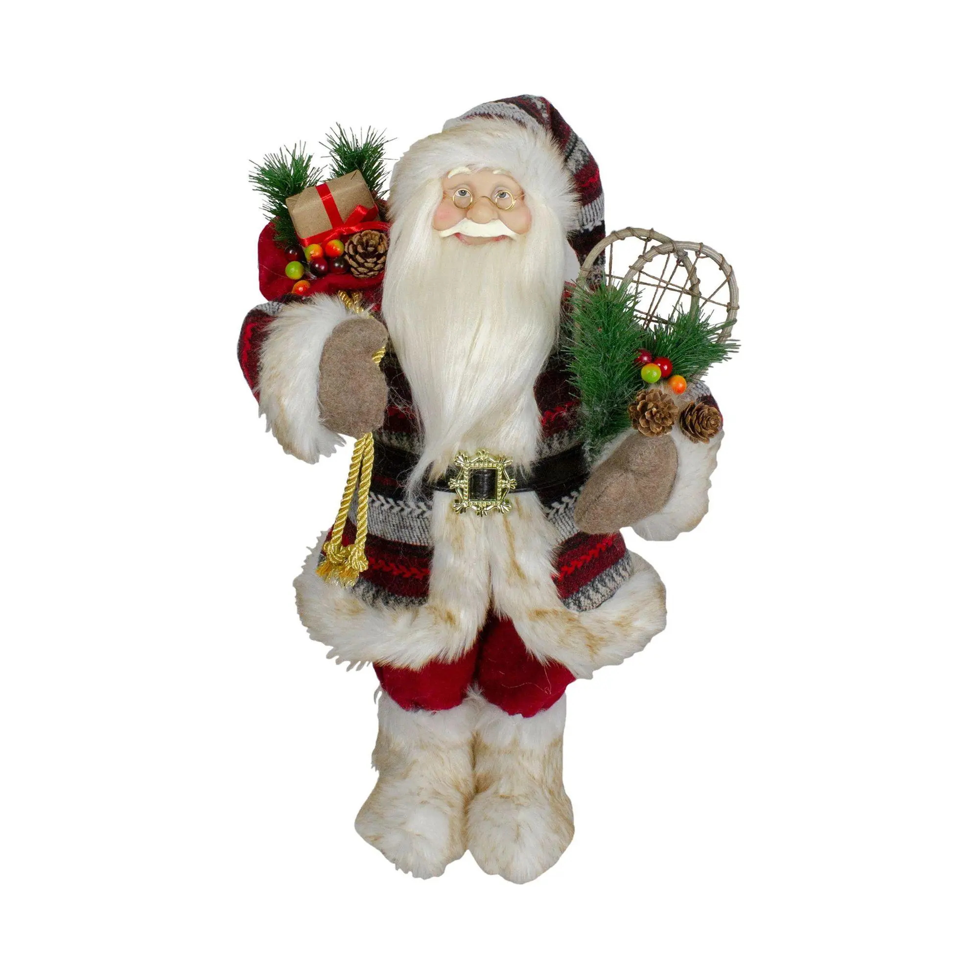 Northlight 18" Standing Santa Figure w/ Snow Shoes & Fur Boots