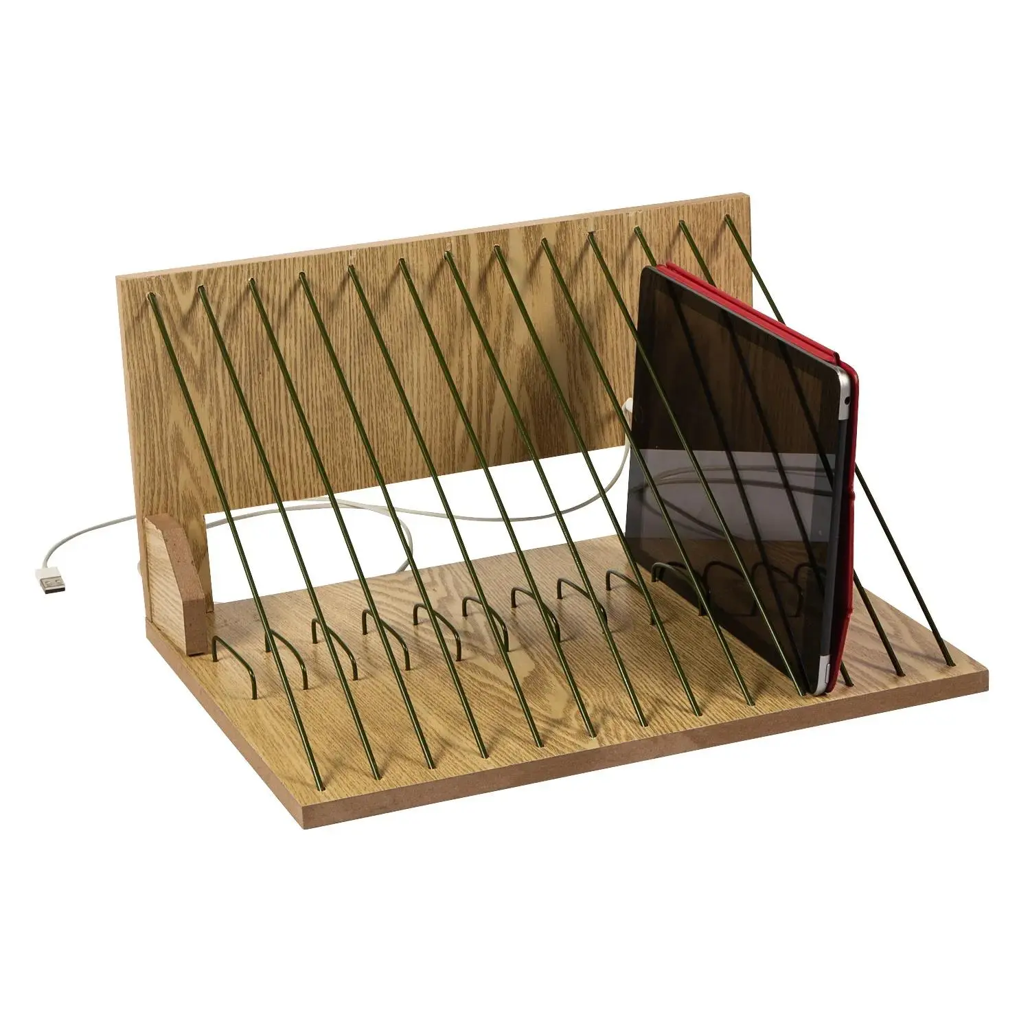 14 1/2" x 11" Classroom Storage Tablet & Device Wood Organizer