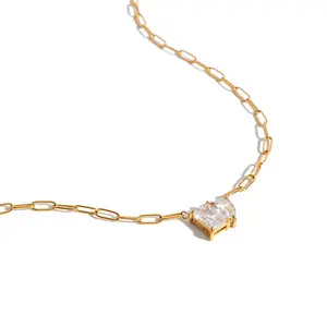 Safety Pin Charm Necklace Waterproof