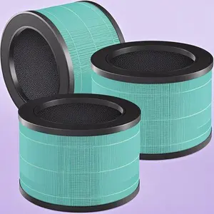 True HEPA Replacement Filters - 3 Pack Air Purifier Filters - Compatible with AROEVE MK01 MK06 Kloudi DH-JH01 - Washable & Durable - Improves Air Quality for Allergies & Dust