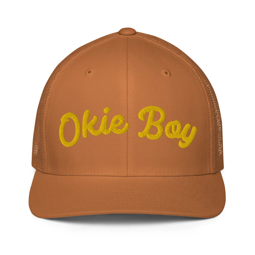 Fitted Trucker Hat - Okie Boy - Rust