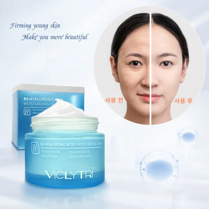 VICLYTRI B5 Hyaluronic Acid Moisturizing Face Serum, with Vitamin B5, Squalane, and Hyaluronic Acid, is suitable for all skin types. Korean Hydrating Soothing and Hydrating Moisturizer. Moisturizing Cream Polypeptide