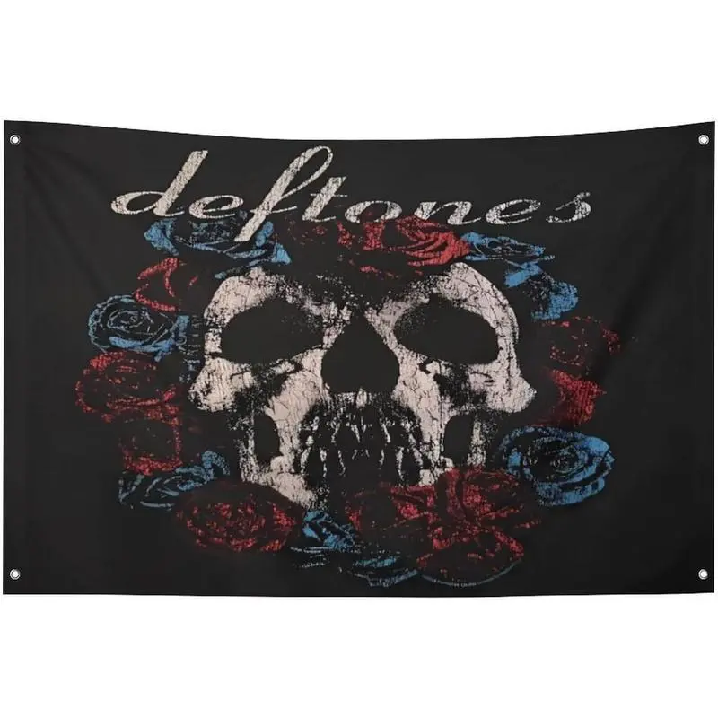 Deftones Skull Art Full Print Tapestry Banner, Home Decoration Gift for Dorm Room Decor, Garden Balcony Wall Hanging bedroom decor cheap bedroom decor stuff for your room cheap