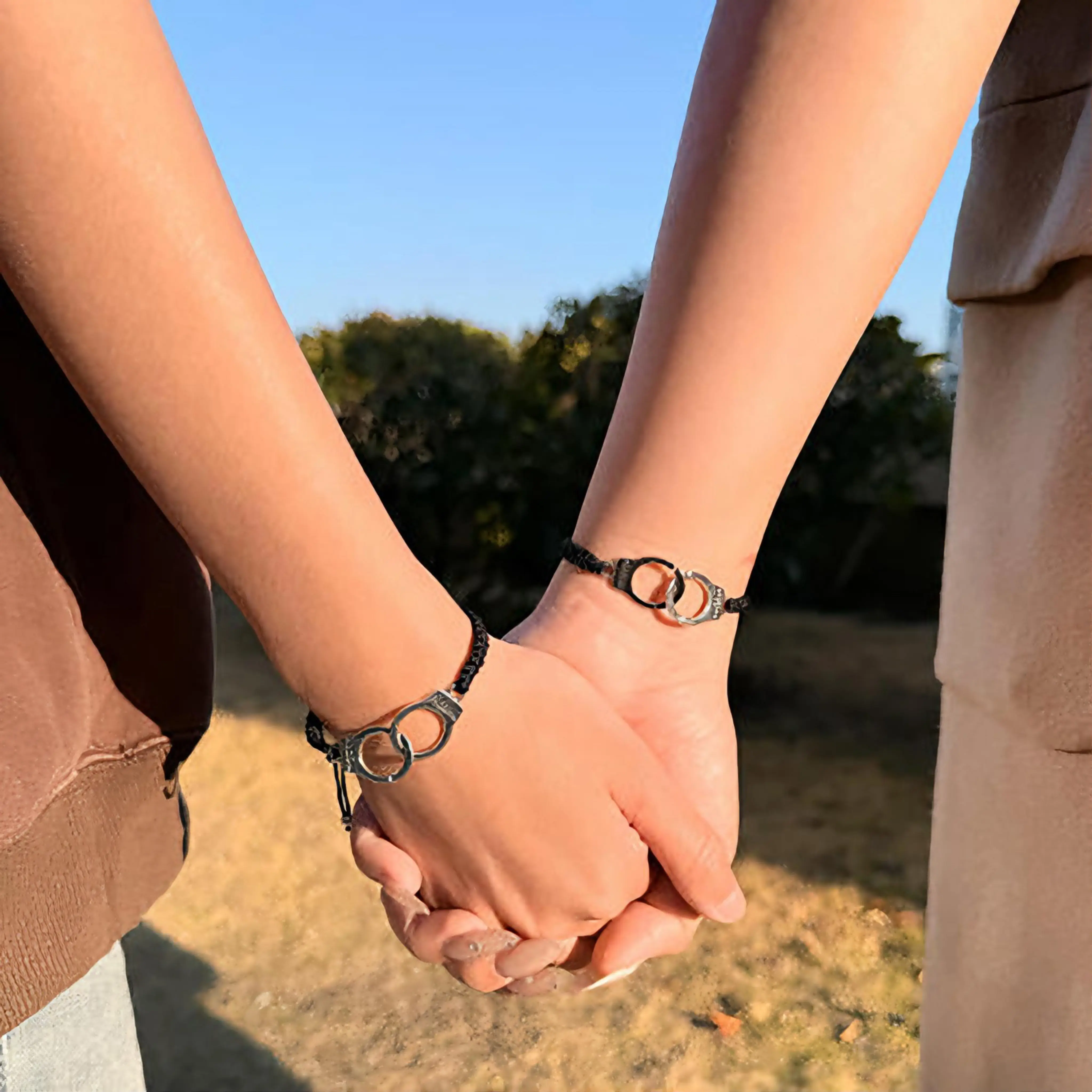 Women's 2-Piece Adjustable Hypoallergenic Handcuff Design Friendship Bracelets - Irritation-Free Fashion Jewelry Gift for Birthday
