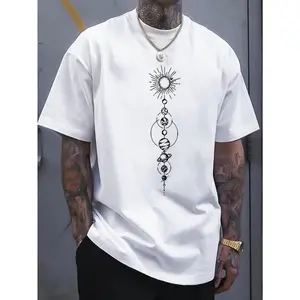 Unisex "Solar System Vertical" T-Shirt Minimalist Design "Solar System" Meme Graphic Tee Casual Oversized Crew Neck Top Space Lover Streetwear For Space & Minimalist Aesthetic Lovers