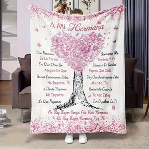 Flannel HD Digital Printed Blanket, Sister Gift, Spanish, Lunch Blanket, Air Conditioning Blanket, Multifunctional Sofa Cover, Recliner, Bed, Holiday Gift, Birthday Gift