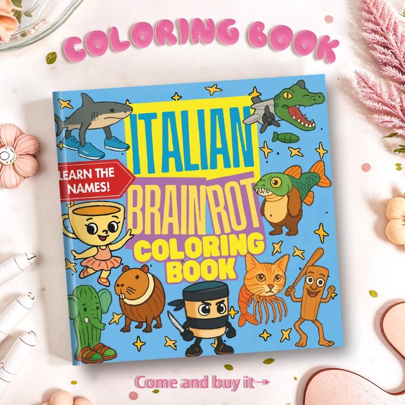 Color Book Brain Rut Brainrot Coloring Book, Stress-Relief Design, Perfect for Halloween ...
