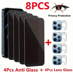 Full Coverage Phone Lens Protector, 4 Counts Anti-spy Phone Lens Protective Film, Phone Accessories Compatible with iPhone 11 12 13 14 15 Pro Max, Cases, Screen Protector, Protection