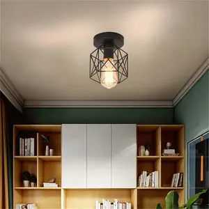 Vintage Farmhouse Ceiling Light Fixture, E27 Socket, Industrial Style Pendant Lamp, Wide Voltage, Suitable for Living Room Balcony Bedroom