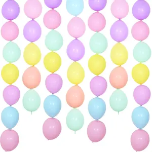 100-Piece Pastel Link Balloon Garland Kit, 10-Inch Macaron Rainbow Link Balloons for Parties