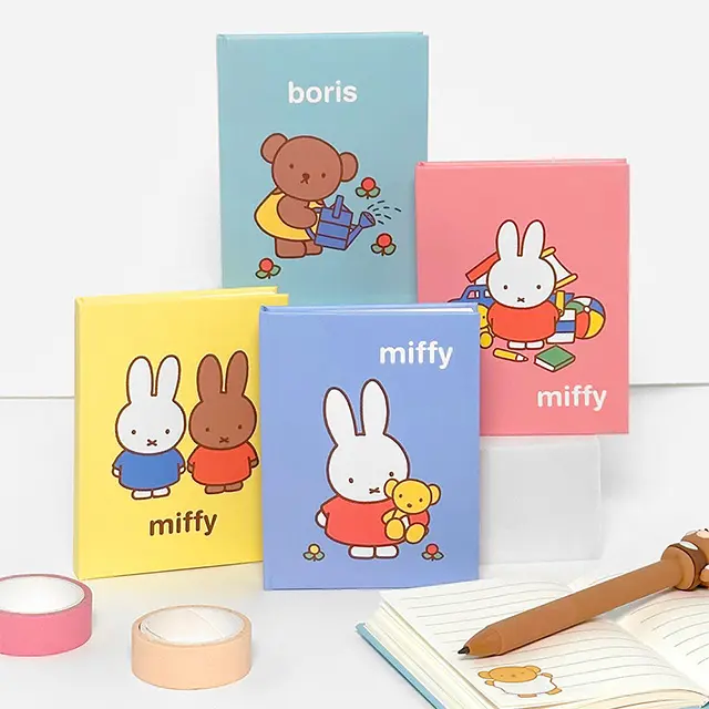 Miffy Notebook Set, Lined Paper, 4 Color Set, Travel Notebook, Study Notebook