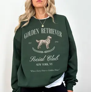 Golden Retriever Social Club, Golden Retriever Sweatshirt, Dog Mom Social Club, Golden Retriever Vintage Dog Mom Shirt, Golden Mom Gift Cotton Crewneck
