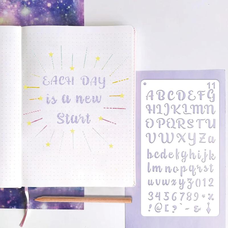 1/2 Letter Stencils for Painting on Scrapbook Journal  Small Number Template  Stencils on Art Craft Canvas Wall Fabric Rock (letter14)