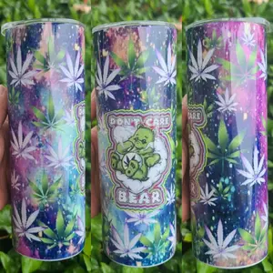 Dont care Bear 420 friendly 20oz tumbler cup mug for water tea coffee