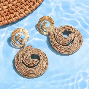 Solal Raffia Spin Drop Earrings