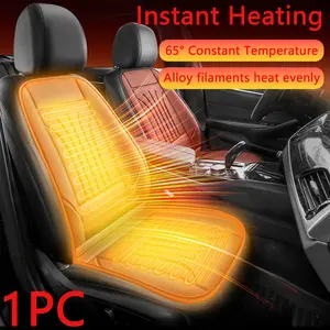 Car Heated Seat Cover, 2 Counts Comfortable Winter Warmer Seat Cushion, 12V Adjustable Temperature Car Seat Heating Pad, Universal Car Accessories for Cold Weather