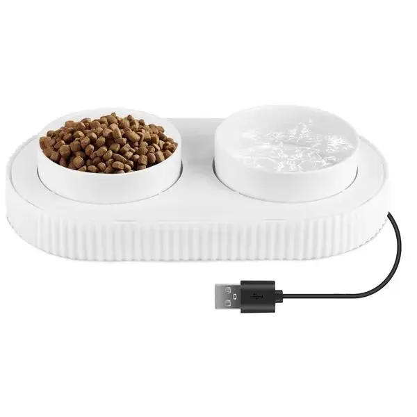 Heated Water Bowl For Dogs & Cats Ceramic USB Powered Thermal Pet Bowl 350ML Capacity 30°C Max Temperature Easy Clean Safe For Various Pets