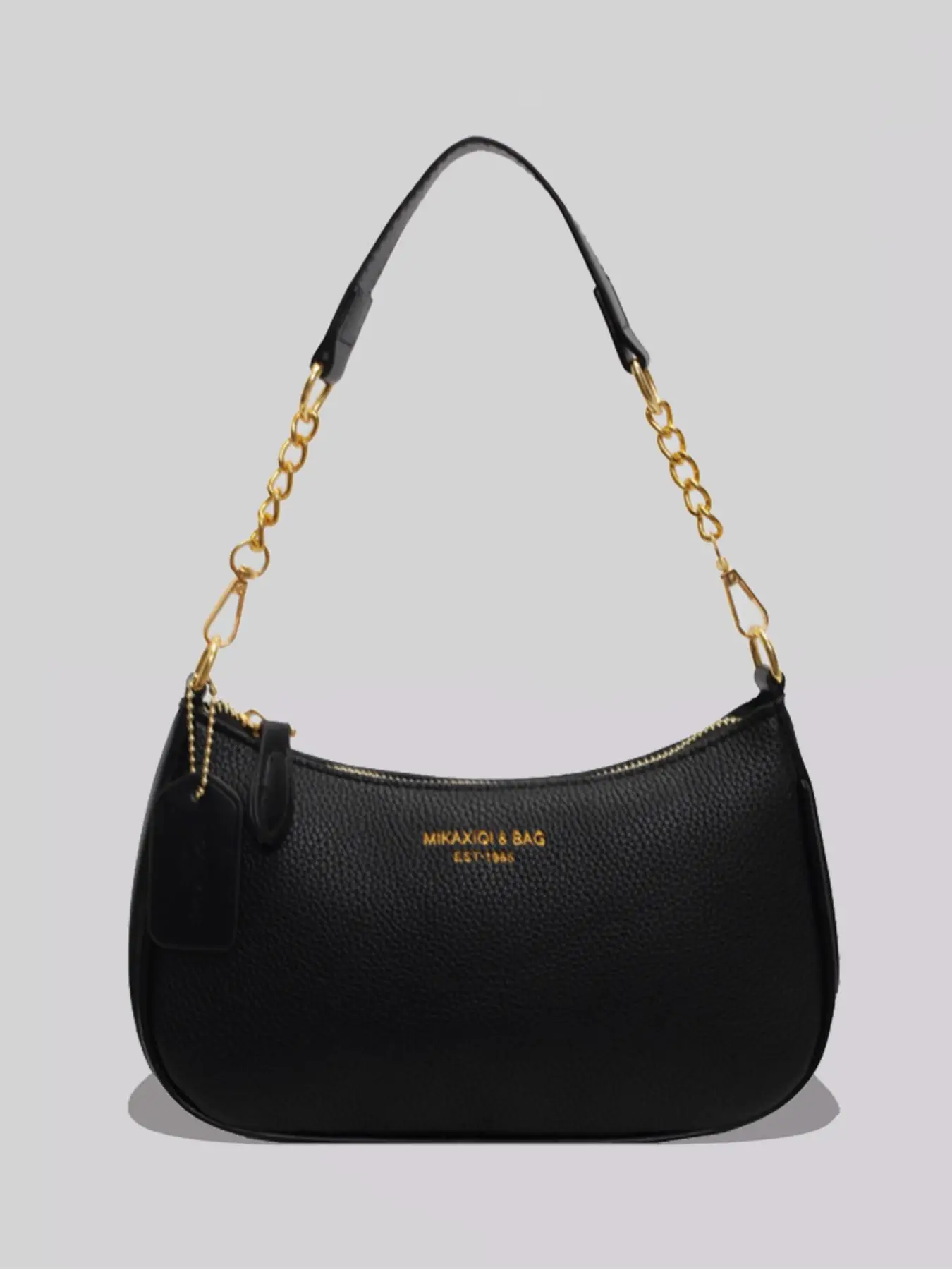 Women's Elegant Letters Print Shoulder Bag, Trendy Chain Decor Adjustable Crossbody Bag, Fashionable Shoulder Bag for Daily Use