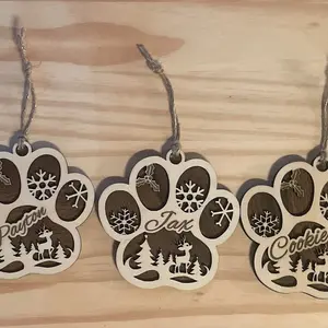 Laser Engraved Personalized Dog Ornaments