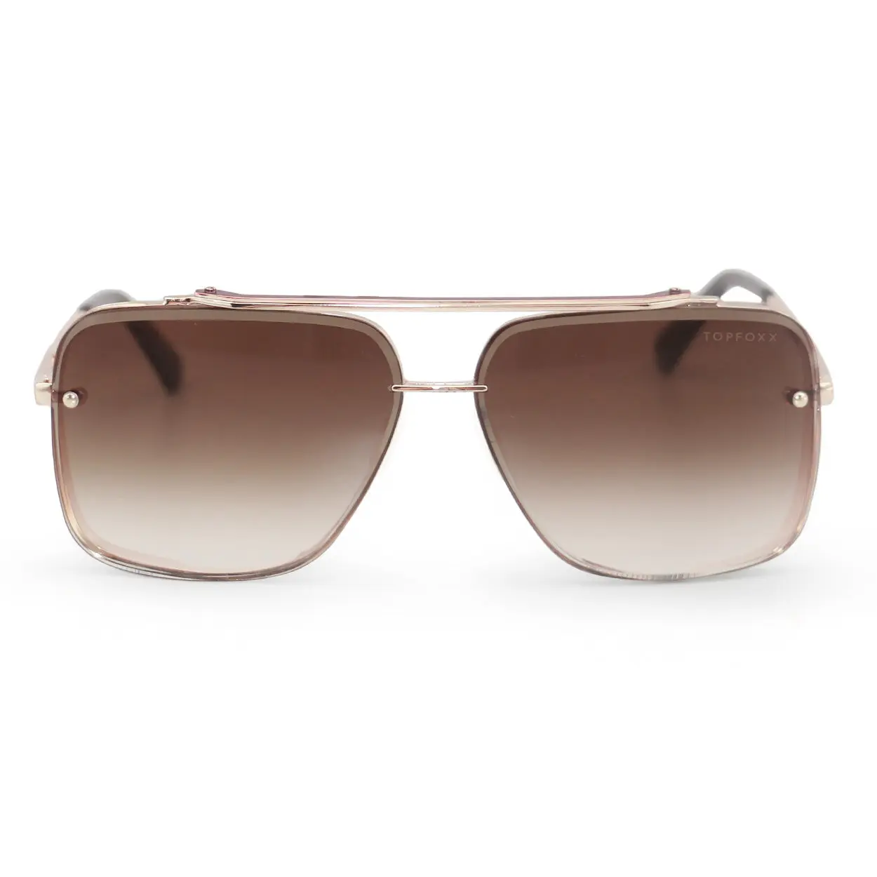 TopFoxx Smaller Bella Tangle-Free Oversized Square Aviator Sunglasses - Women's Tinted, Gender-Neutral, Metal, Gold-Themed Eyewear, Gender-Neutral Women's Sunglasses, Metal Women's Sunglasses