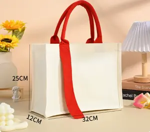 Canvas tote bag, custom gift bag, blank large capacity tote bag