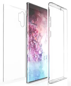 Case for Galaxy Note 10 Plus, New 360-Degree Wrap [Full-Body Protection] Transparent TPU Slim Cover [Built-In Screen Guard] for Samsung Galaxy Note 10+ Phone (SM-N975, SM-N976)