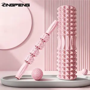 Yoga Foam Roller Set 3 Pieces, Muscle Roller Stick, Soft Touch, Ideal for Muscle Relaxation After Yoga & Fitness, Post-Workout Recovery Tool