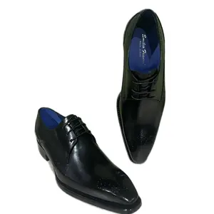 Emilio Franco Men's Dressy Black Point Toe Leather Calf Shoes