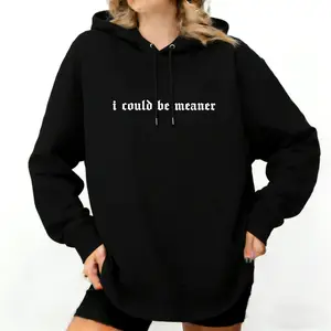 Vintage Comfort Colors Hoodie – 'I Could Be Meaner' Sarcastic Hoodie for Women