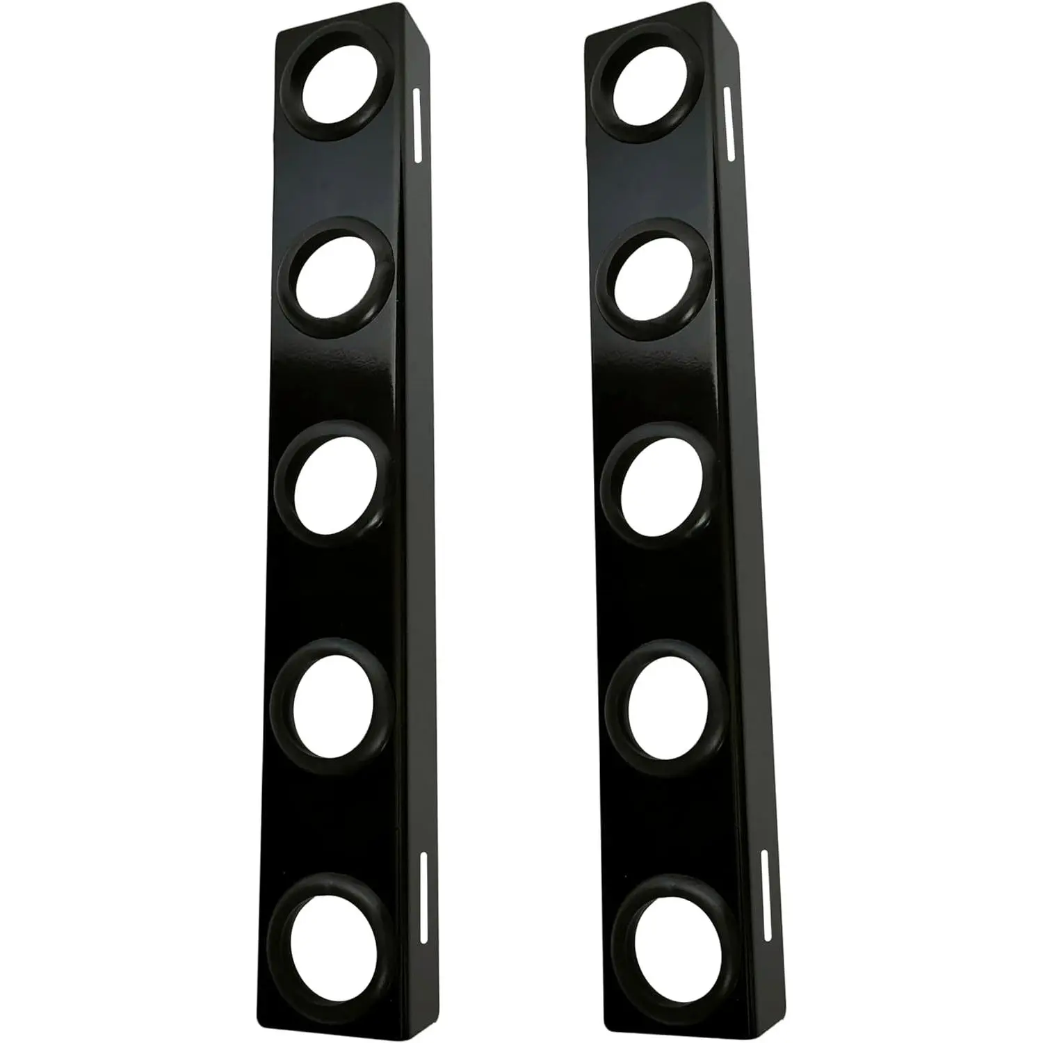 5-Hole Landscape Hand Trailer Rack for Lawn Equipment & Construction Workers, 2 Pcs Tool Organizer with 10pcs Rubber Grommets, Mounting Hardware, 17.7"l x 2.8"w x 1.9"h Storage for Shovels, Rakes, Pickaxes