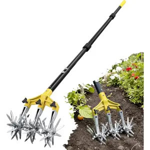 Rotary Cultivator Garden Tool 61'', Hand Tiller Garden Tool with Detachable  Tines, Cultivators for Gardening Soil or Reseeding Grass, Manual Cultivators & Tillers  Beds