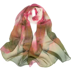 Womens Leopard Print Shawl Scarf - Lightweight Wrap Scarves Shawl  Scarves for Spring Summer Season