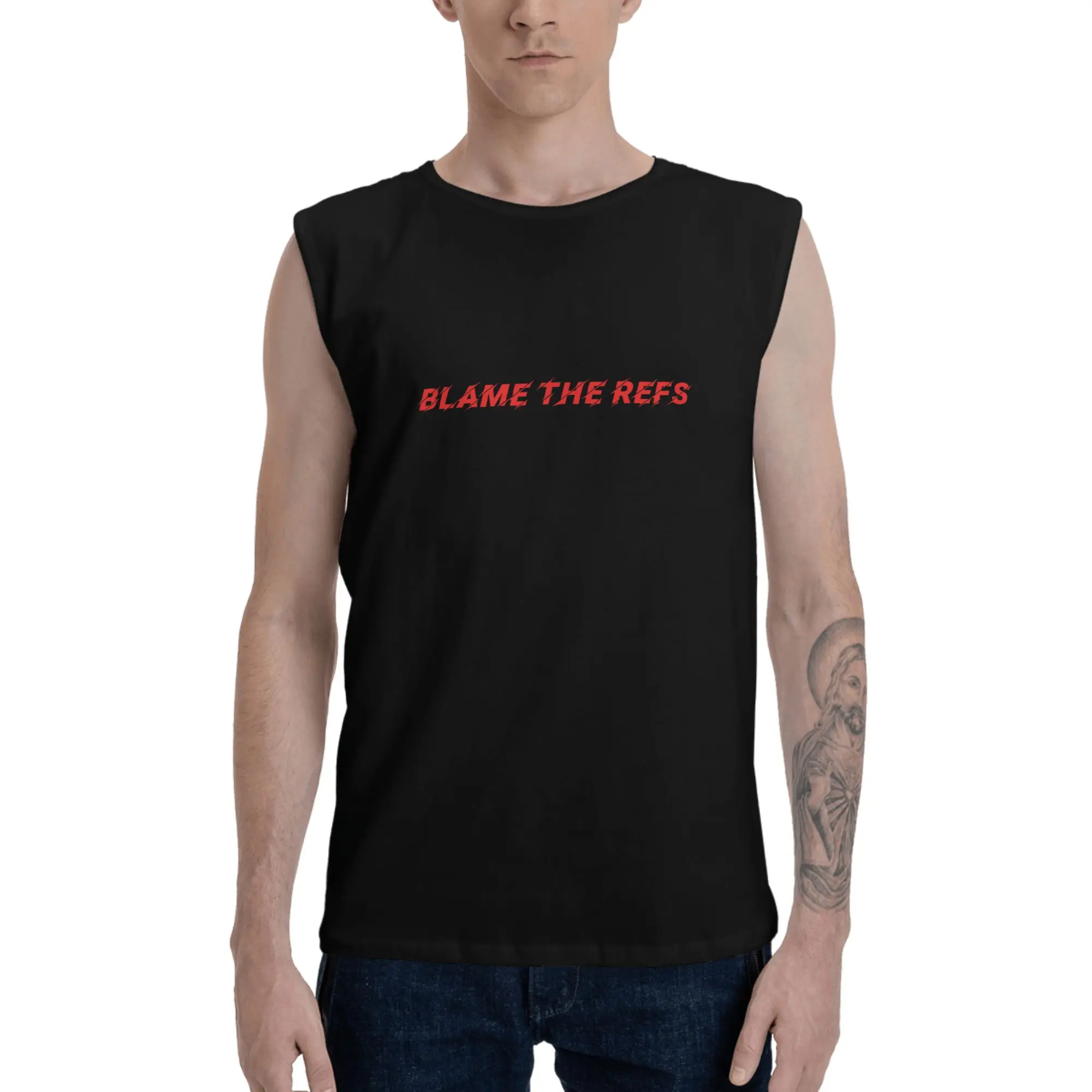 Custom Men's Soccer Tank Top | "Blame the Refs" Personalized Gym & Casual Wear