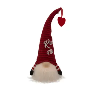 Northlight Lighted Red Striped 'Kiss Me' Valent ine's Day Gnom