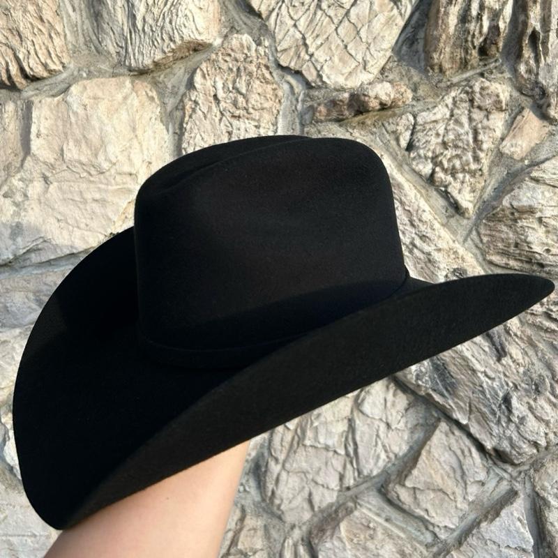 Texana Twinstone 4X Estilo Joan Sebastián Classic Black Felt Cowboy Hat with Wide Brim