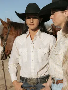Women's Cowboygirl Buttermilk Gingham Granddaddy Snap Shirt