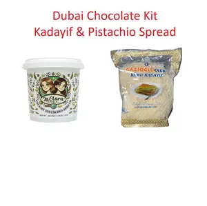 Dubai Chocolate Combo Kit - Creamy Pistachio Spread 1KG - Kadayif/Kataifi 500G