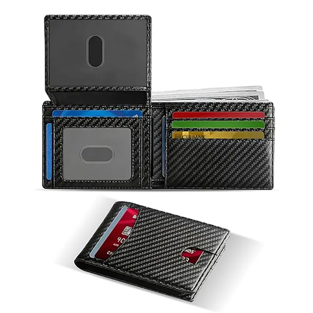 Men's Bifold Wallet, Large Capacity Ultra-Thin Credit Card Holder, Microfiber RFID Blocking Money Clip, Minimalist Front Pocket Design, With 2 ID Window, Multiple Card Slots, Pocket Purse, Easily Removable Money And Cards, Mens Gift Wallet