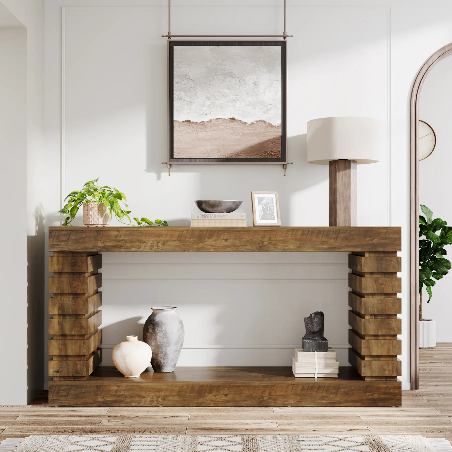 Tribesigns 70.8-Inch Long Console Table, Wood Entryway Table with Storage, Narrow Sofa Table Couch Table for Living Room Entryway Hallway Furniture Shelf